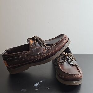 Men's Brown Leather Boat Shoes